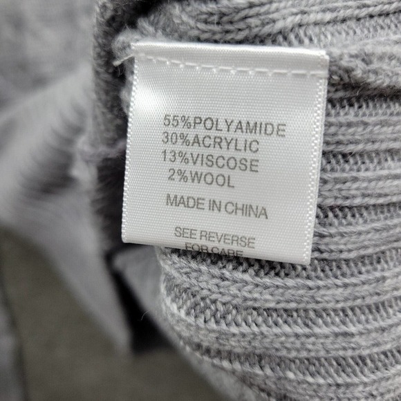 Lucy Paris Womens Large Gray Cable Knit Ribbed Turtle Neck Sweater NWT - Picture 11 of 13